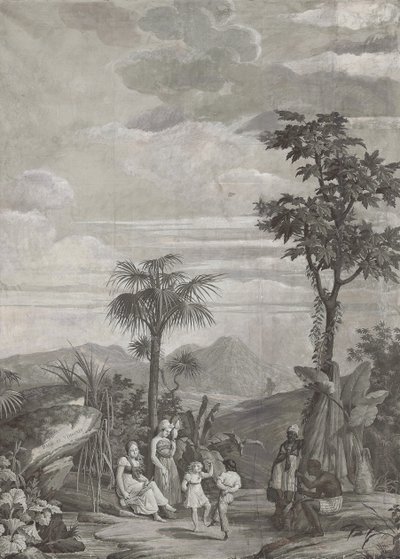 The Children Dance, wallpaper panel from the series "Paul et Virginie", by Dufour & Cie, c.1823dani af Jean Broc
