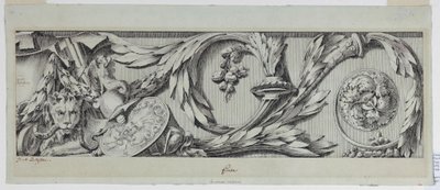 Tegning, Frise med Rinceau, 1775-80 af Jean Charles Delafosse