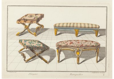 Ployans, bænke. Ny historisk ikonologi eller attributter Hierogliphyques, c.1768. af Jean Charles Delafosse