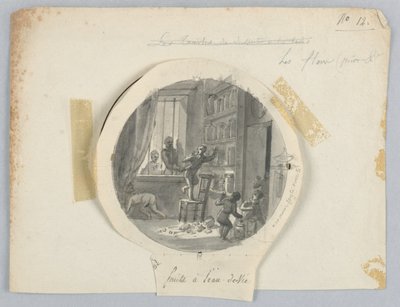 Design til en malet porcelænstallerken, frugter i blommespiritus til Services des Objets de Dessert (Dessertservice) af Jean Charles Develly