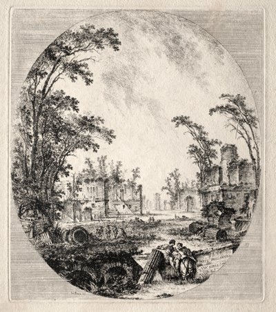 En del af den gamle Appian Way, 1756. af Jean Claude Richard de Saint Non