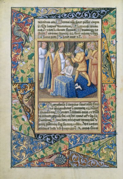 Fru Lat. Q.v.I.126 f.32v David bliver kronet, fra Louis dOrleans