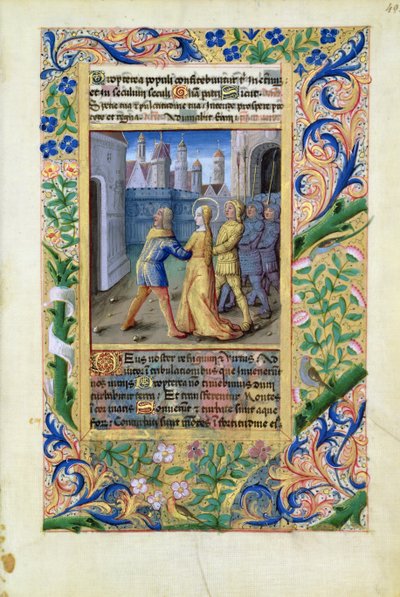 Fru Lat. Q.v.I.126 f.45 Judith bliver grebet af assyrerne, fra Louis dOrleans