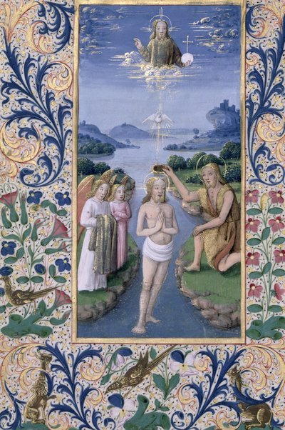 Fru Lat. Q.v.I.126 f.88v Kristi dåb, fra 