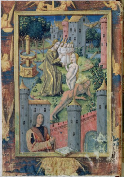 Fru Lat. Q.v.I.126 fol.11 The Creation of Eva fra Louis of Orleans