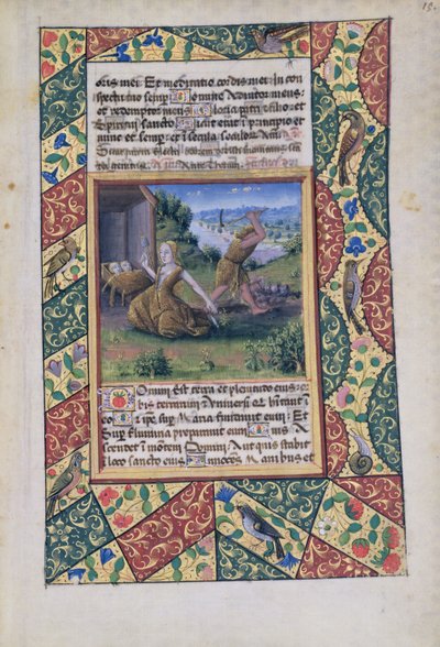 Fru Lat. Q.v.I.126 fol.15 Adam og Eva arbejder, fra Louis dOrleans