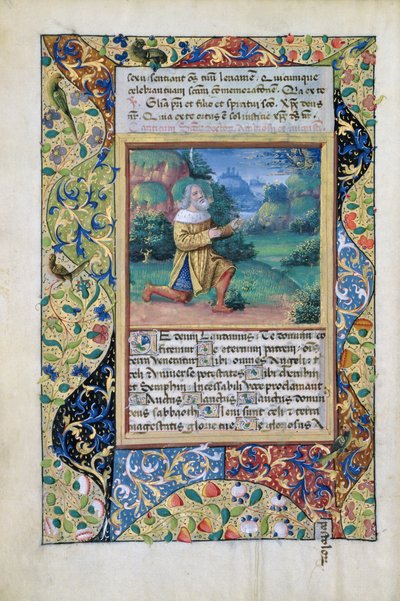 Fru Lat. Q.v.I.126 fol.17v Kong David i anger over for Gud Faderen, fra Louis d