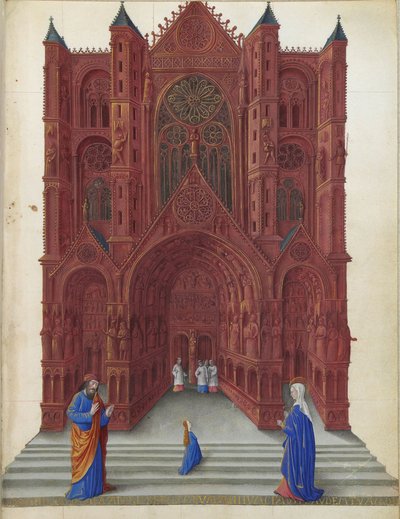 Très Riches Heures du duc de Berry - Præsentationen af Jomfru Maria i Jerusalems tempel folio 137r af Jean Colombe