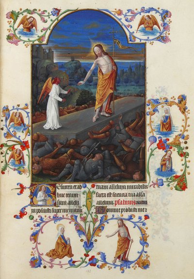 Très Riches Heures du Duc de Berry Folio 182, verso - Jesu Kristi opstandelse af Jean Colombe