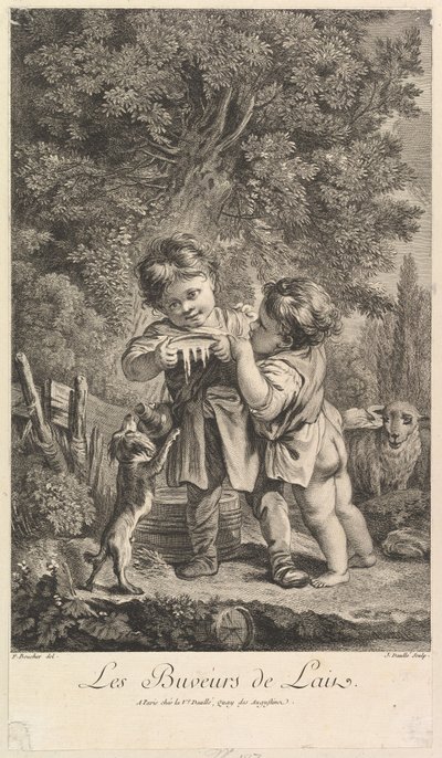 Drikkemælk, 1700-tallet. af Jean Daullé