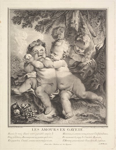 De muntre amoriner, 1750. af Jean Daullé