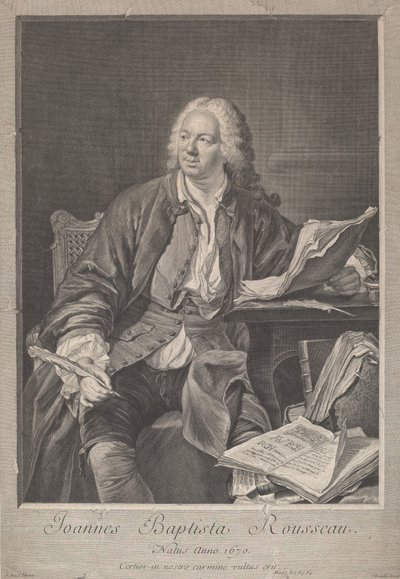 Jean Baptiste Rousseau af Jean Daullé, after Jacques Andre Joseph Camelot Aved