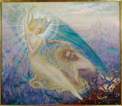 Pragtfuldhedens engel (maleri på lærred) af Jean Delville