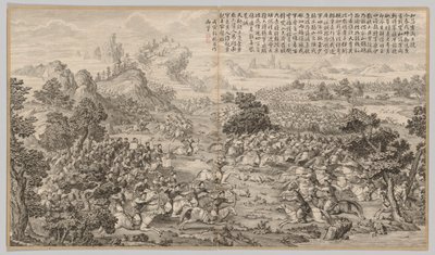 Sejr ved Heluo Heshi: fra Battle Scenes of the Quelling of Rebelling in the Western Regions, with Imperial Poems af Jean Denis Attiret
