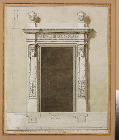 Design til vægdekorationer til Salon de Compagnie af Jean Desmosthene (attr. to) Dugourc