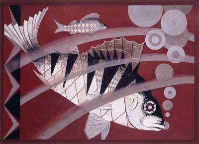 Fisk, ca. 1925 (gouache, pen og blæk på papir) af Jean Dunand