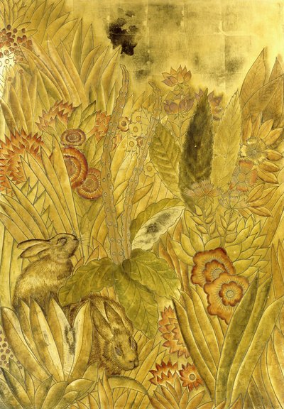 Kaniner og Blomster; Kaniner og blomster af Jean Dunand