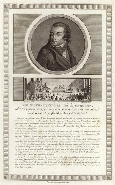 Portræt af Antoine Quentin Fouquier de Tinville af Jean Duplessi Bertaux