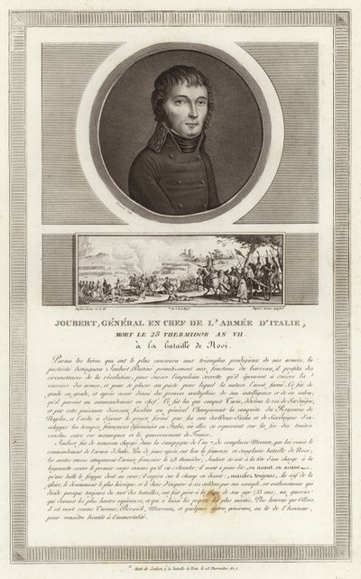 Portræt af Barthelemy Catherine Joubert af Jean Duplessi Bertaux