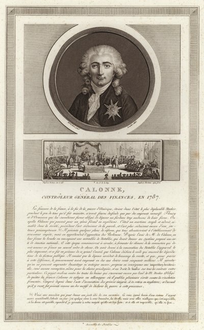 Portræt af Charles Alexandre, viscount of Calonne af Jean Duplessi Bertaux