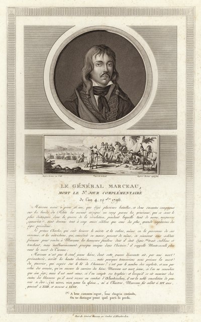 Portræt af Francois Severin Marceau-Desgraviers af Jean Duplessi Bertaux