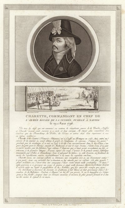 Portræt af Francois de Charette af Jean Duplessi Bertaux