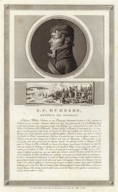 Portræt af Guillaume Philibert Duhesme af Jean Duplessi Bertaux
