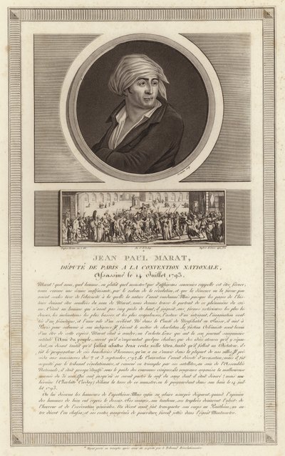 Portræt af Jean-Paul Marat af Jean Duplessi Bertaux