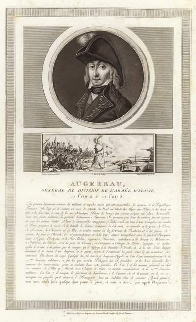 Portræt af Pierre Augereau, hertug af Castiglione af Jean Duplessi Bertaux