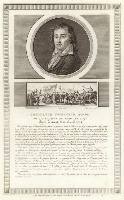 Portræt af Pierre Gaspard Chaumette af Jean Duplessi Bertaux