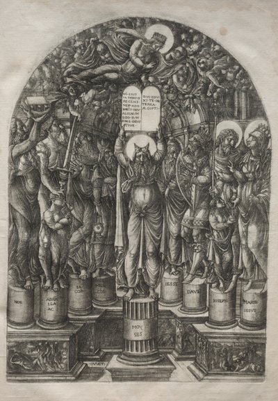 Moses omgivet af patriarkerne før 1561. af Jean Duvet