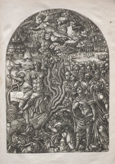 Apokalypsen: Skøgen Babylon, der sidder på det syvhovedede udyr af Jean Duvet