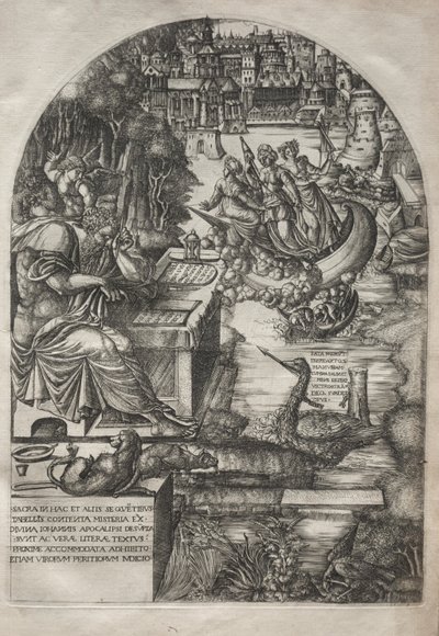The Apocalypse: Dyne Studying the Apocalypse, 1555. af Jean Duvet