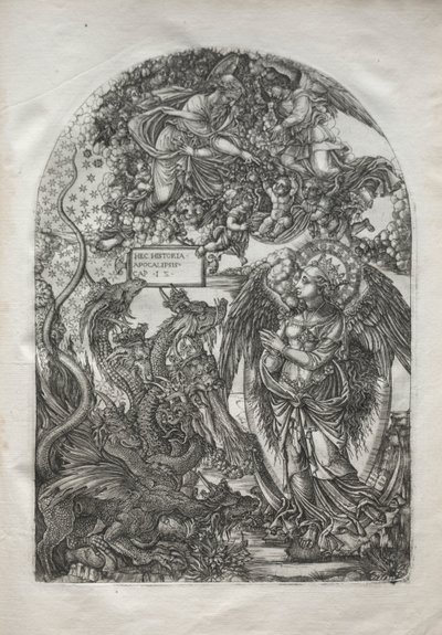 Apokalypsen: Skt. Michael og dragen, 1546-1556. af Jean Duvet