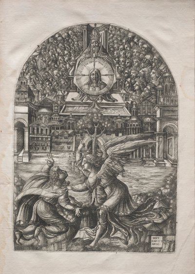 Apokalypsen: Englen viser St. Johannes Fontænen af levende vand, 1546-1556. af Jean Duvet