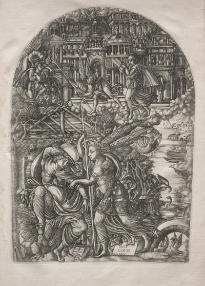 Apokalypsen: Englen viser Johannes det nye Jerusalem, 1546-1556. af Jean Duvet