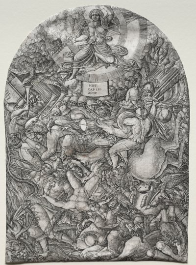 The Apocalypse: The Angel in the Sun Calling the Birds of Prey, 1500-tallet. af Jean Duvet