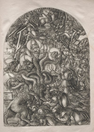 Apokalypsen: Udyret med syv hoveder og ti horn, 1546-1556. af Jean Duvet