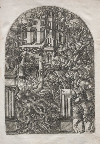 Apokalypsen: Babylons fald, 1546-1556. af Jean Duvet