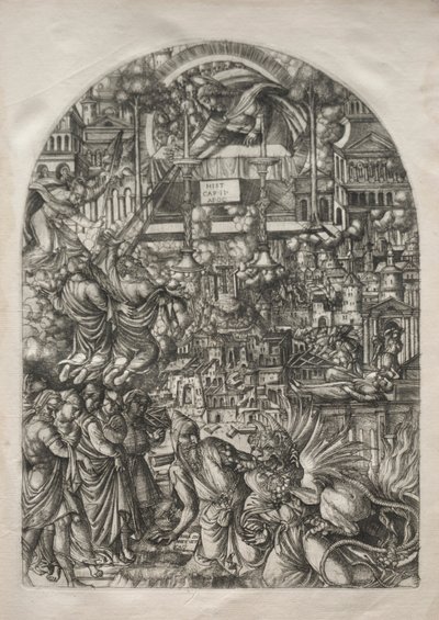 Apokalypsen: Templets måling, 1546-1556. af Jean Duvet