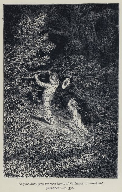 "Før dem dyrkede de smukkeste brombær i vidunderlige mængder" (gravering) af Jean Edouard Dargent