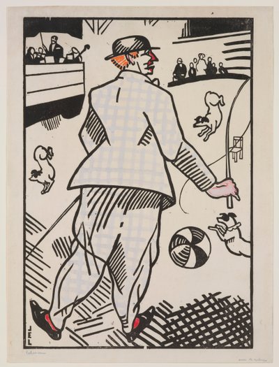Klovn med hunde (Le Clown aux Chiens) af Jean Emile Laboureur
