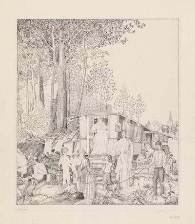 La Halte des Bohémiens af Jean Emile Laboureur