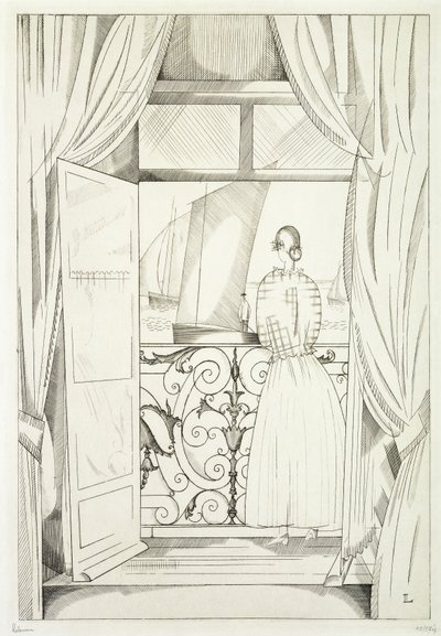 Balkonen over Havet; Le Balcon sur la Mer af Jean Emile Laboureur