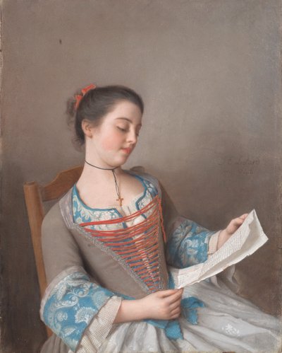 Italiensk: La bella lectora
Fransk: La liseuse af Jean Étienne Liotard