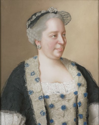 Portræt af kejserinde Maria Theresia af Østrig (1717-1780) af Jean Étienne Liotard