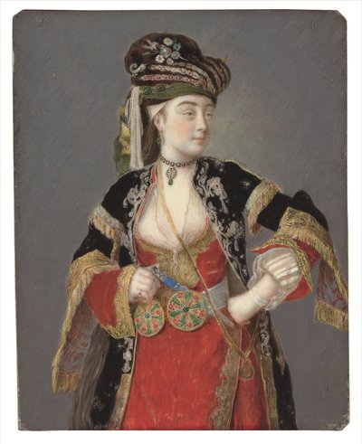 Formodet portræt af Laura Tarsi i tyrkisk kjole af Jean Étienne Liotard