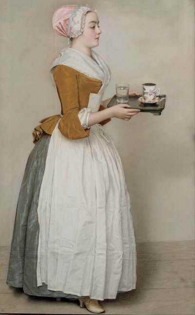 Chokoladepigen La Belle Chocolatière de Vienne, ca. 1745 af Jean Étienne Liotard