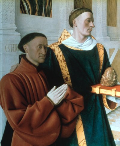 Etienne Chevalier og St Stephen, c1450 af Jean Fouquet