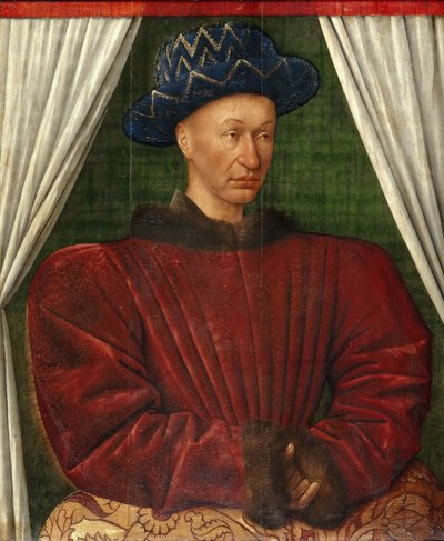 Portræt af kong Charles VII af Frankrig, 1445-1450 af Jean Fouquet